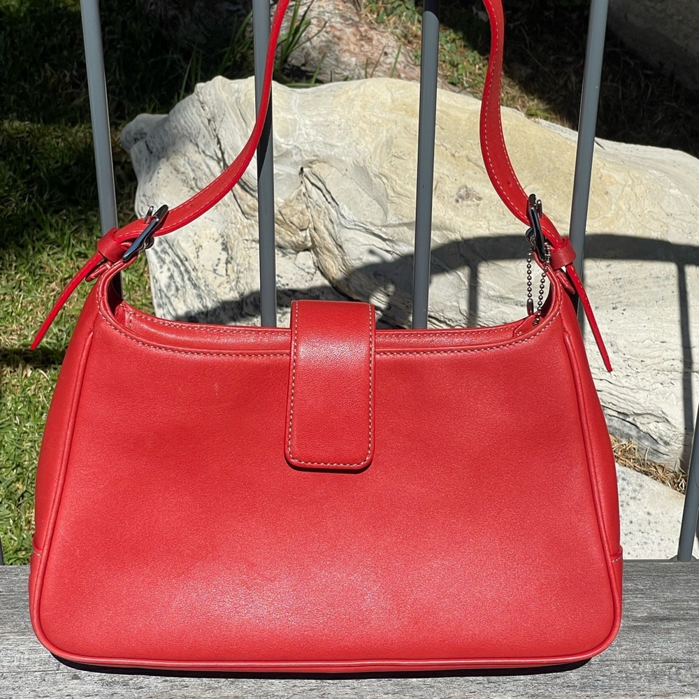 Coach Red Leather Shoulder Bag - Picture 1 of 6